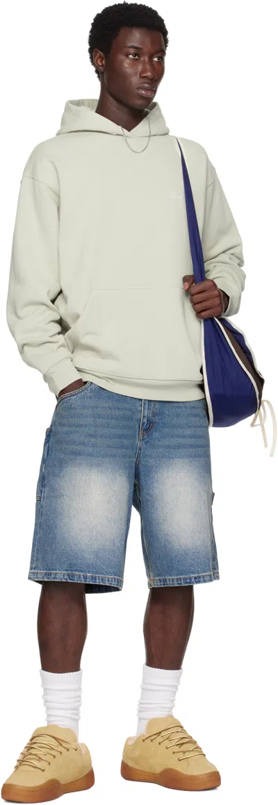 Dime Gray Cursive Small Logo Hoodie In Neutral