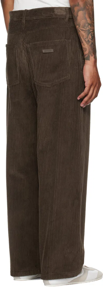 Moschino Brown Toggle Trousers In Brown