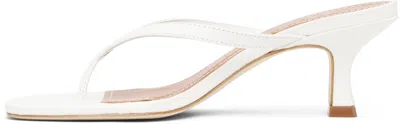 Staud White Freja Kitten Heeled Sandals