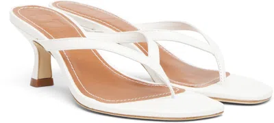 Staud White Freja Kitten Heeled Sandals