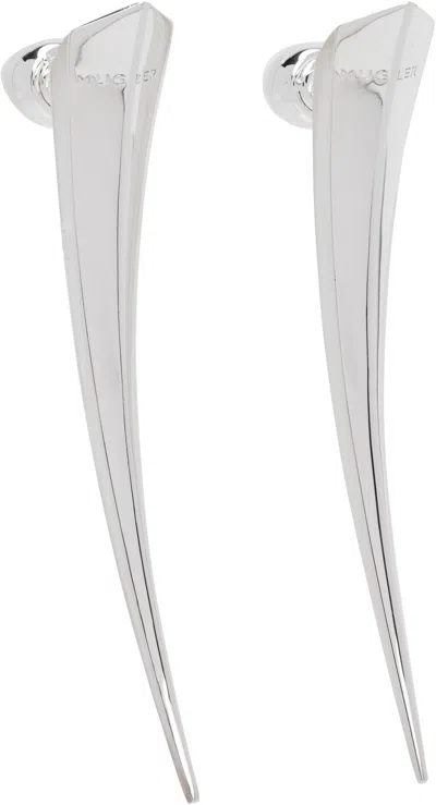 Mugler Engraved-logo Earrings