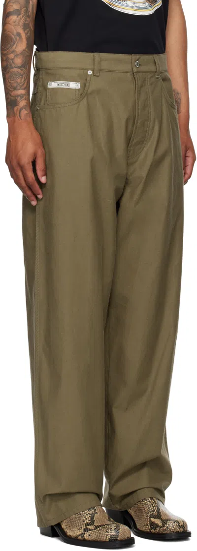 Moschino Khaki City Escape Cargo Pants In Green