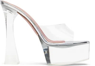 Amina Muaddi Dalida Glass Pvc Platform Mules