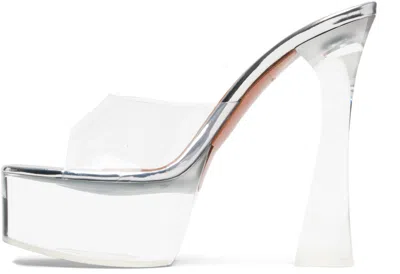 Amina Muaddi Dalida Glass Pvc Platform Mules