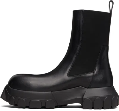 Rick Owens Black Concordians Beatle Bozo Tractor Chelsea Boots
