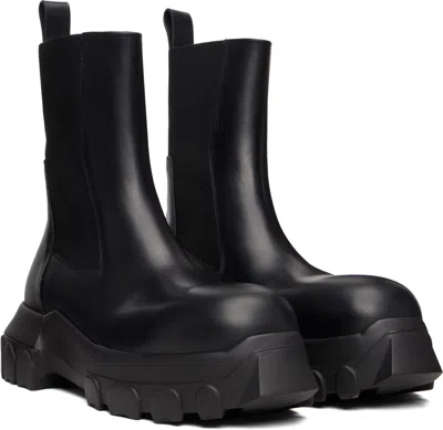 Rick Owens Black Concordians Beatle Bozo Tractor Chelsea Boots