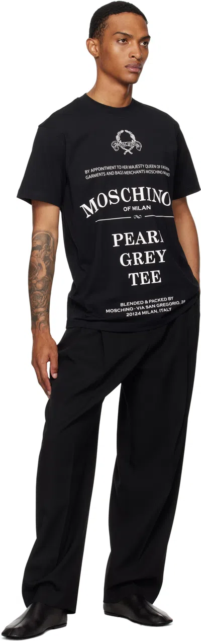 Moschino Printed Organic Cotton Jersey T-shirt In Black