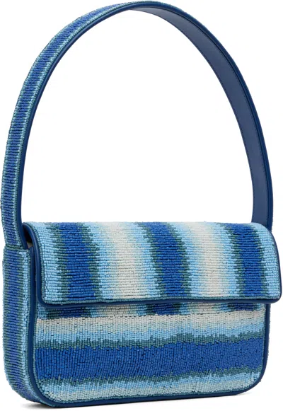 Staud Blue Tommy Beaded Bag