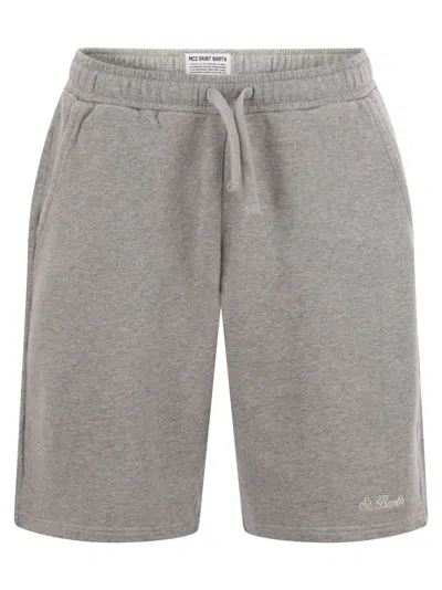Mc2 Saint Barth Randle - Cotton Fleece Bermuda Shorts In Gray