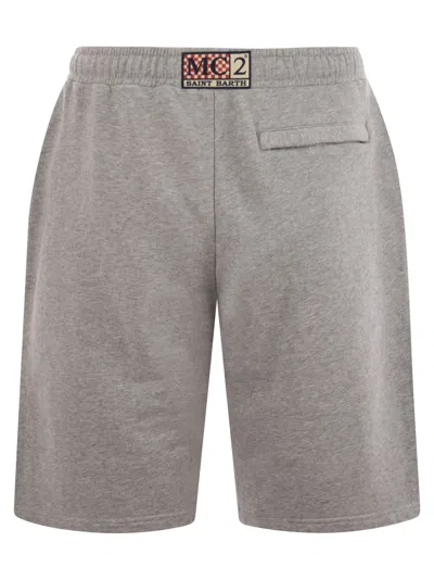 Mc2 Saint Barth Randle - Cotton Fleece Bermuda Shorts In Gray