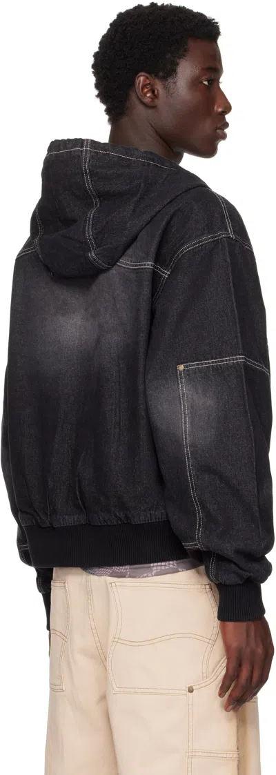 Dime Black Hooded Utility Jacket In Black