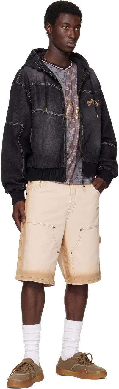 Dime Black Hooded Utility Jacket In Black