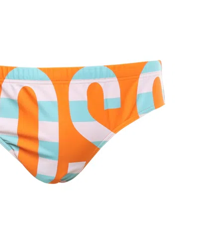 Moschino Logo-print Swim Trunks In Orange