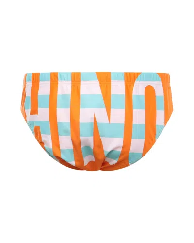 Moschino Logo-print Swim Trunks In Orange