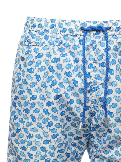 Mc2 Saint Barth Pattern-printed Drawstring Swim Shorts In Blue