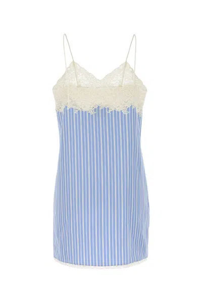 Miu Miu Embroidered Poplin Mini Dress