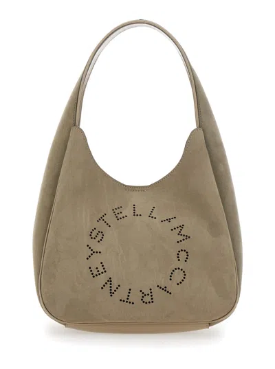 Stella Mccartney Logo Small Hobo Bag Alter Suede W/piping Details
