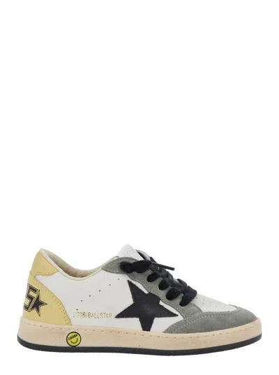 Golden Goose Ball Star Suede-trimmed Leather Sneakers In White