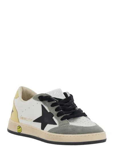 Golden Goose Ball Star Suede-trimmed Leather Sneakers In White