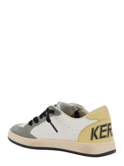 Golden Goose Ball Star Suede-trimmed Leather Sneakers In White
