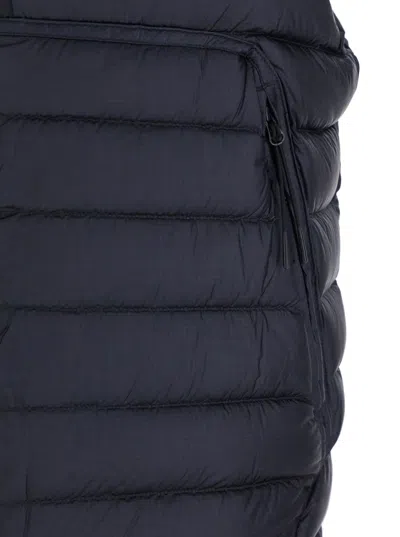 C.p. Company Men Blue Vest With Mock Neck And Logo Plaque On The Side In Tech Fabric Man