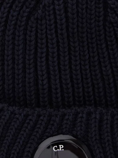 C.p. Company Accessories Knit Cap In Extrafine Merino Wool In Black