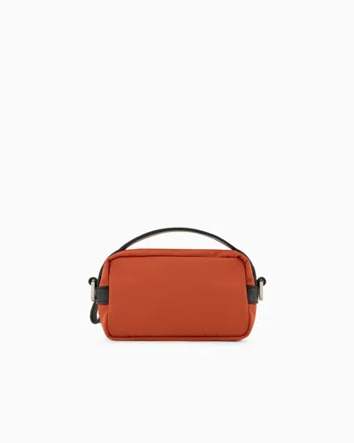 Giorgio Armani Asv Mini Crossbody Bag In Nylon And Leather