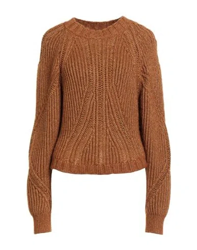 Alberta Ferretti Woman Sweater Brown Size 4 Viscose, Wool, Polyester, Polyamide, Elastane In Brown