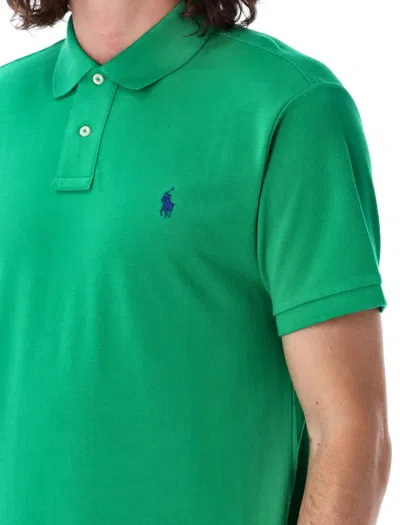 Polo Ralph Lauren Two-button Cotton Polo Shirt With Logo In Green