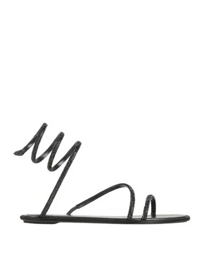 René Caovilla Rene Caovilla Embellished Satin Cleo Sandals In Black