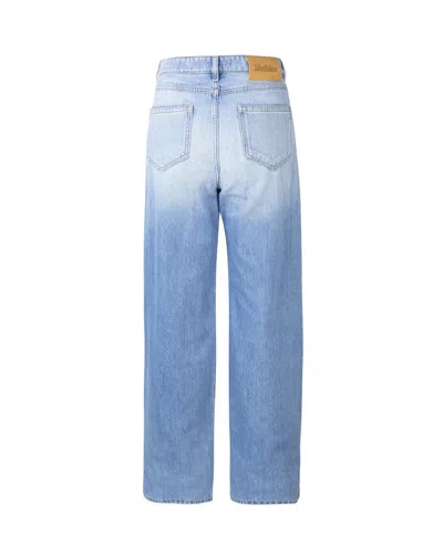 Max Mara Leather-patch Jeans In Blue