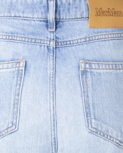 Max Mara Leather-patch Jeans In Blue