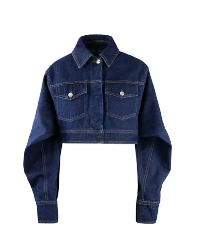Sportmax Long Sleeve Denim Jacket In Blue