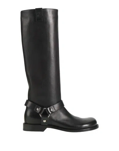 Loewe Campo Biker High Boot In Black Calfskin Leather In Black