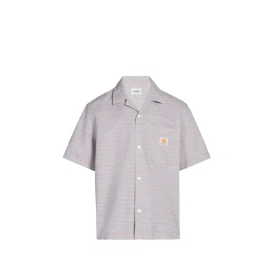Carhartt Mens Gellar Stripe Multicolor Gellar Striped Short-sleeve Cotton Shirt Xl In Gray
