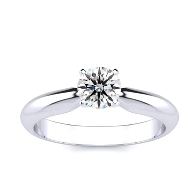 Superjeweler Lab Grown Diamond Solitaire Ring In Sterling Silver Lab Grown Diamond Engagement Ring, All Carat Wei
