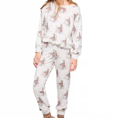 Atf All Time Favorite Cozy Bear Sweatpants In Cream
