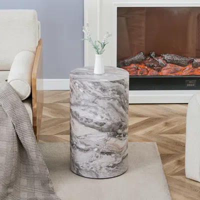 Streamdale Furniture Streamdale Grey Marble Coffee Table - 12" X 19.7" - Industrial Style