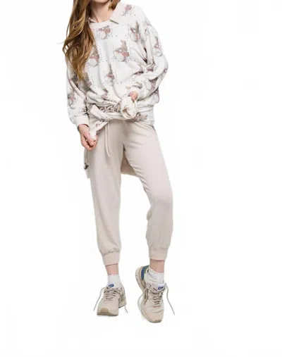 Atf All Time Favorite Drummer Bear Sweatshirt Top In Bone