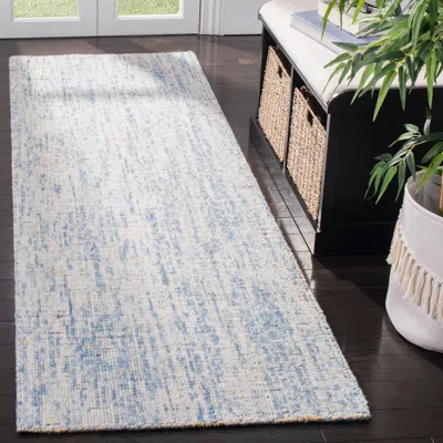 Safavieh Abstract Hand Made Area Rug, Dark Blue / Rust Solid / Tonal Style Non-shedding In Blue