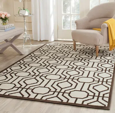 Safavieh Amherst Machine Made Area Rug, Ivory / Brown Contemporary Style Easy Care In Brown