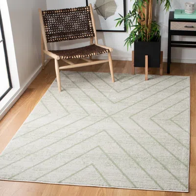 Safavieh Adirondack Machine Made Area Rug, Ivory / Sage Contemporary Style Easy Care In Neutral