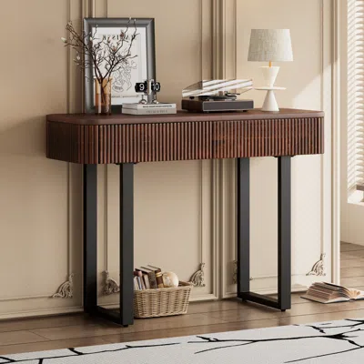 Streamdale Furniture Streamdale Solid Wood Fluted Console Table