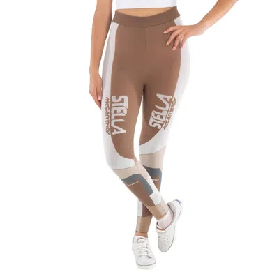 Stella Mccartney Brown Polyamide Stella Sport Logo Leggings In Multi