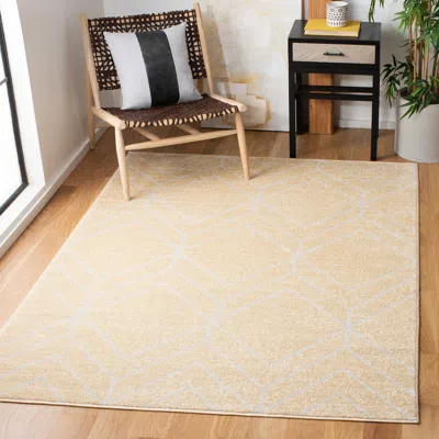 Safavieh Adirondack Machine Made Area Rug, Gold / Light Grey Contemporary Style Easy Care In Neutral