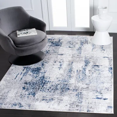Safavieh Amelia Machine Made Area Rug, Grey / Light Blue Contemporary Style Easy Care In Blue