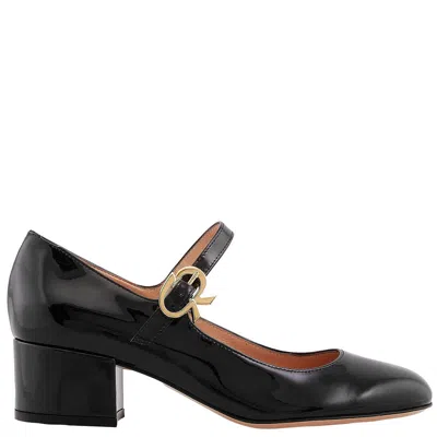 Gianvito Rossi Mary Ribbon Block Heel Pumps