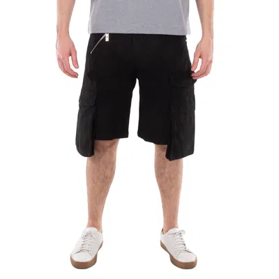 Gcds Cotton Gabardine Ultracargo Bermuda Shorts In Black