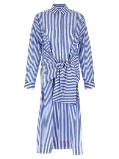 Philosophy Di Lorenzo Serafini Shirt-style Striped Cotton Blend Chemisier Dress