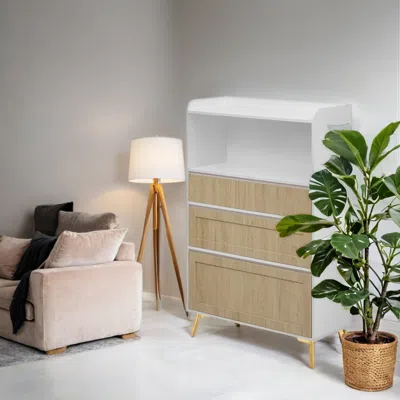 Streamdale Furniture Streamdale White Wood 3-drawer Storage Cabinet
